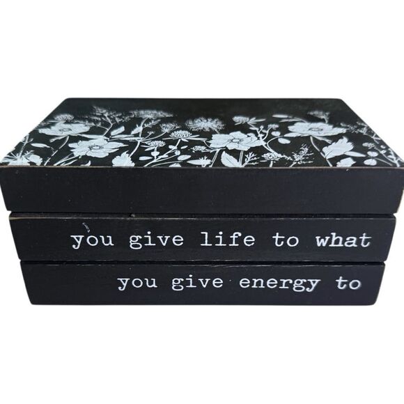 2pc Black & Gray Decorative Inspirational Memento Memory Keepsake Wood Boxes NEW - Picture 10 of 13